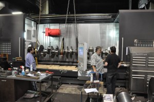 Our machine shop has one of the largest Lathes with turning and milling capabilities. Large Mori Siekie NT6600 lathe and mill machining center in our machine shop machining a crankshaft for diesel engine