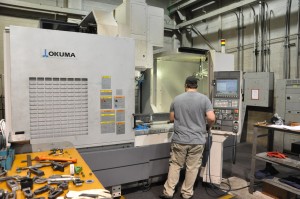 Okuma vertical CNC machining center in our Salt Lake City, utah Machine shop.