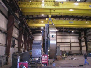 Heavy lifting with our 50 ton cranes in Salt City, Utah machine shop.