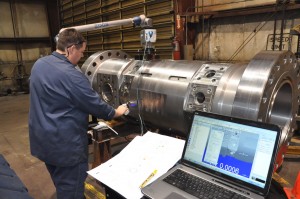 Faro arm inspection, 3D measurment of oil well blow out preventer machined in our Salt Lake City Machine shop.
