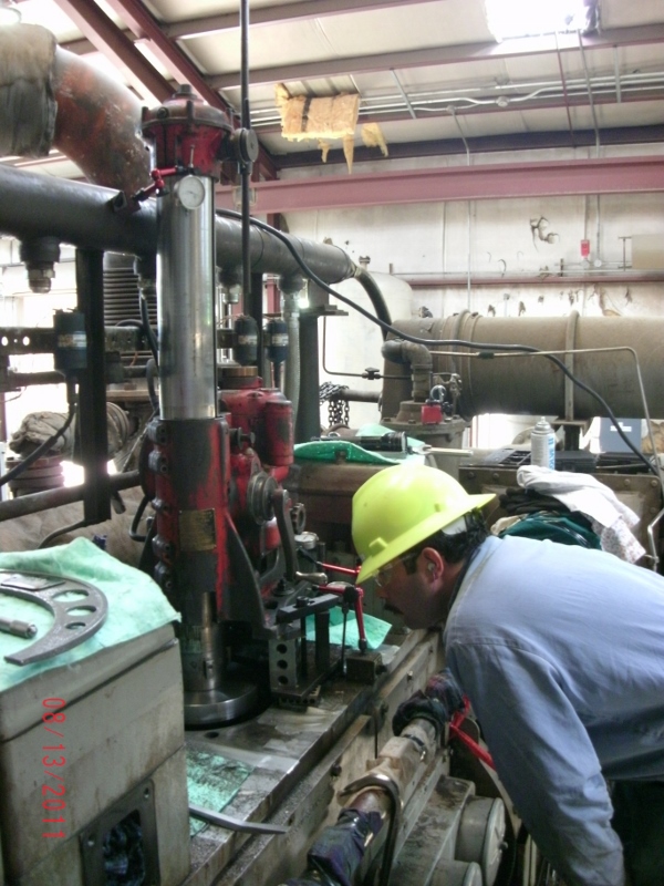 field machining large engine block main cylinder bores.